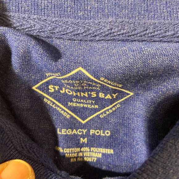 St. John's Bay Classic Blue Polo Shirt Medium (QJ) - Picture 4 of 6